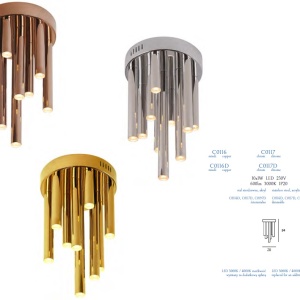 Plafoniera LED dimabila design Premium Class Quality ORGANIC auriu C0197D MX - Img 3