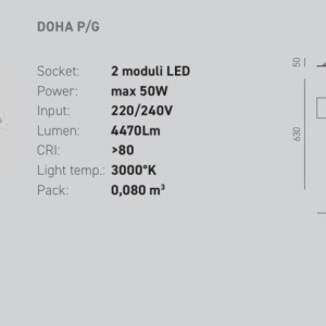 Plafoniera LED DOHA P otel, alb, negru sau gri dove 230316 universul-luminii.ro