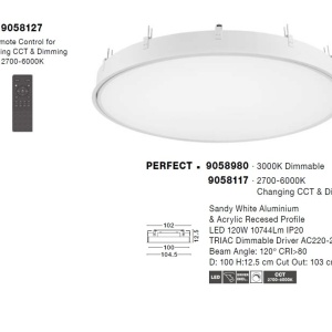 Plafoniera LED incastrabila reglabila PERFECT 100cm alba 3000K Dimmable 140586 universul-luminii.ro