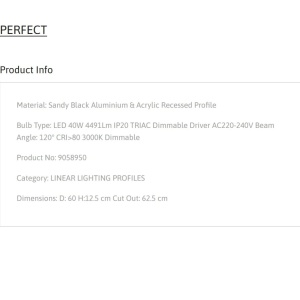 Plafoniera LED incastrabila reglabila PERFECT 60cm negru 3000K Dimmable 223356 universul-luminii.ro