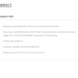 Plafoniera LED incastrabila reglabila PERFECT 80cm negru CCT Dimmable 140536 universul-luminii.ro