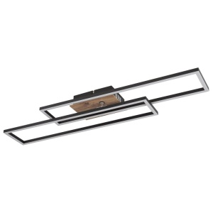 Plafoniera LED moderna DAKARI negru/lemn 162416 universul-luminii.ro