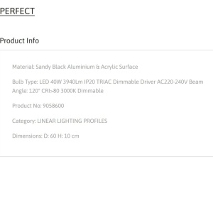Plafoniera LED moderna design slim PERFECT 60cm negru 3000K Dimmable 140446 universul-luminii.ro
