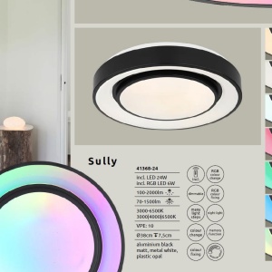 Plafoniera LED RGB cu telecomanda efect curcubeu SULLY 24W 105696 universul-luminii.ro