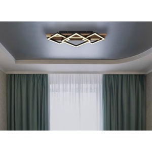 Plafoniera LED riflaj MDF cu efect de lemn OBRIEN 249626 universul-luminii.ro
