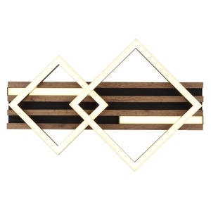 Plafoniera LED riflaj MDF cu efect de lemn OBRIEN 249636 universul-luminii.ro