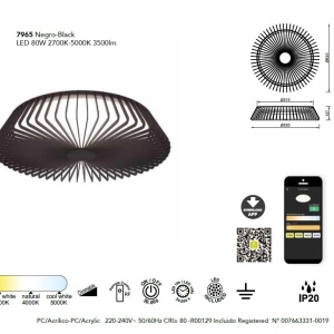 Plafoniera LED Smart dimabila cu telecomanda HIMALAYA 80W alba 132356 universul-luminii.ro