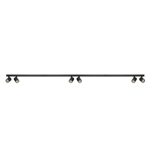 Plafoniera liniara neagra cu 6 spoturi EXO 6, 200cm