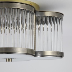 Plafoniera metal alama antique, sticla Lotus 2L 632086 universul-luminii.ro