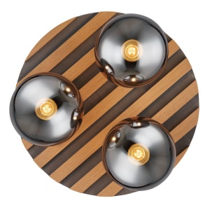 Plafoniera moderna, riflaj MDF cu efect de lemn, PARSONS - Img 3