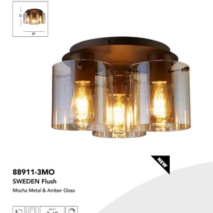 Plafoniera moderna Sweden 3L moca, chihlimbar 236096 universul-luminii.ro