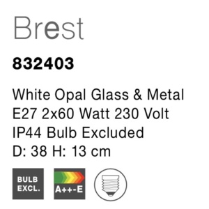 Plafoniera pentru baie moderna IP44 Brest 38cm NVL-832403 77446 universul-luminii.ro