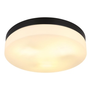 Plafoniera pentru exterior design modern IP44 Vranos negru, opal 30cm