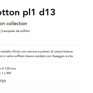 Plafoniera stil minimalist Cotton pl1 d13 143156 universul-luminii.ro