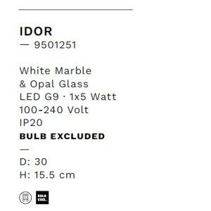 Plafoniera stil minimalist IDOR alb/opal 237046 universul-luminii.ro