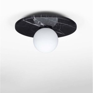 Plafoniera stil minimalist IDOR negru/opal 159086 universul-luminii.ro