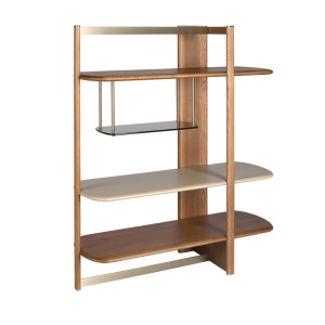 Raft dreapta modern din lemn furniruit Walnut