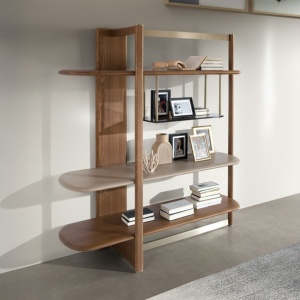 Raft stanga modern din lemn furniruit Walnut - Img 4
