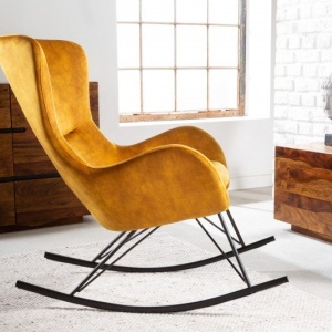 Scaun balansoar design nordic Scandinavia Swing, galben mustar - Img 5