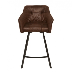 Scaun bar cu brate, elegant, Loft microfibra maro antic A-39082 VC