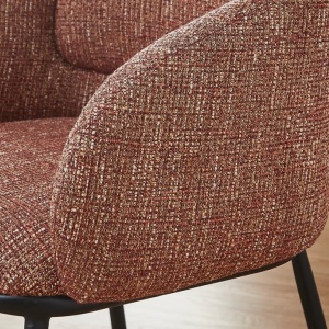 Scaun cu cotiere FLORENZ, material textil rosu ruginiu - Img 3