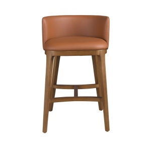 Scaun de bar design LUX, Nuc, Piele sintetica, Brown - Img 5