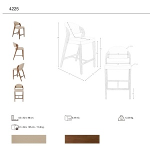 Scaun de bar din lemn si piele sintetica Mink - Img 10