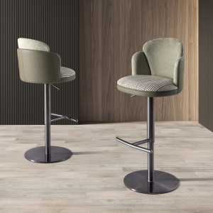Scaun de bar pivotant cu inaltime reglabila Stool verde inchis - Img 7
