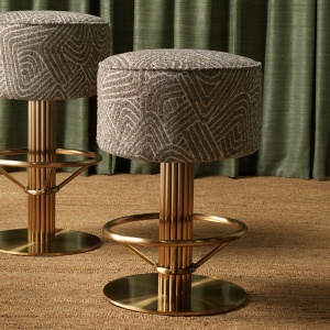Scaun de bar pivotant design LUX Carleton, camari green