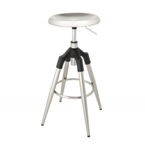 Scaun de bar pivotant Industrial 80cm, argintiu