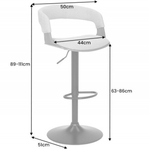 Scaun de bar pivotant Manhattan negru/ nuc - Img 2