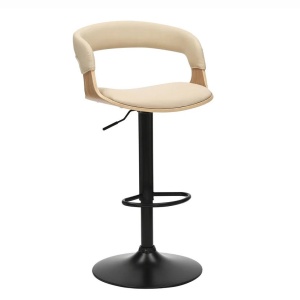 Scaun de bar pivotant Manhattan stejar/ bej crem