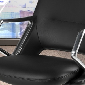 Scaun de birou modern piele sintetica Black - Img 9