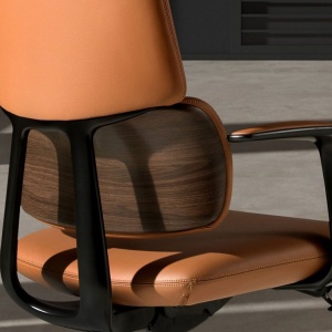 Scaun de birou modern piele sintetica Brown - Img 9