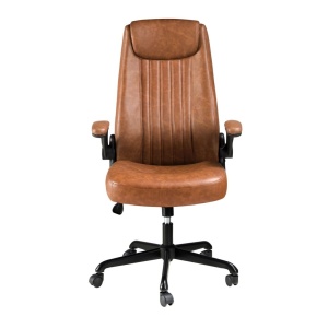 Scaun de birou modern piele sintetica Brown - Img 3