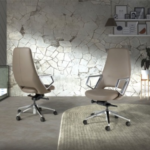 Scaun de birou modern piele sintetica Grey - Img 6