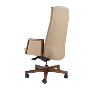 Scaun de birou modern piele sintetica si lemn Mink - Img 5