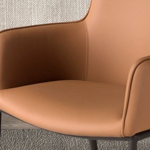 Scaun design LUX, Metal, Piele Sintetica Brown - Img 9