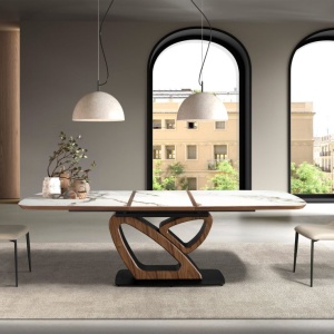 Scaun design LUX, Metal, Piele Sintetica, Sand - Img 9