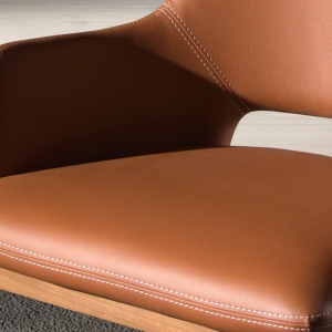 Scaun design LUX, Nuc, Piele sintetica, Brown - Img 9