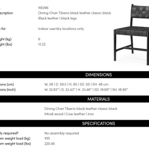 Scaun design LUX, Piele clasica neagra, Lemn, Tiberio - Img 8