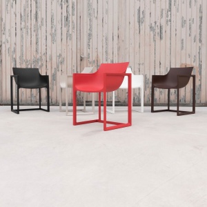 Scaun design modern interior / exterior WALL STREET rosu Vondom 65006 - Img 5