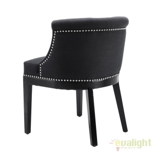 Scaun elegant design LUX, tapiterie tesatura panama Boca Grande negru 110747 HZ - Img 2