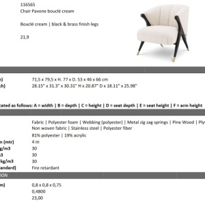 Scaun LUX design modern Pavone boucle cream - Img 7
