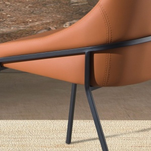 Scaun modern design italian, Piele Sintetica, Orange - Img 7