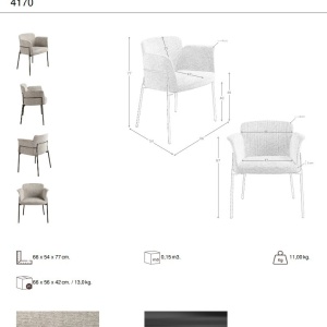Scaun modern design italian, Tesatura, Grey - Img 3