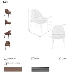 Scaun modern design italian tesatura Maro - Img 10
