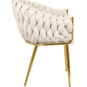 Scaun modern elegant TRESSE bej/ auriu - Img 6