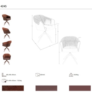 Scaun modern pivotant Copper-brown - Img 10