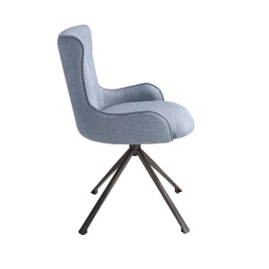 Scaun modern pivotant din material textil albastru - Img 3